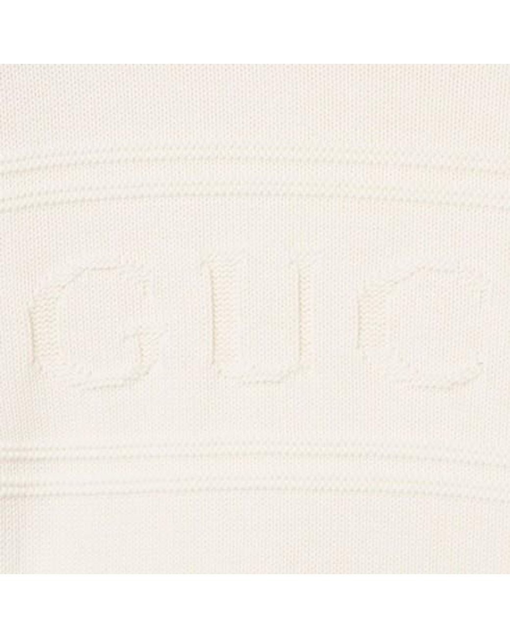 Gucci White Logo Intarsia Knit Jumper for men