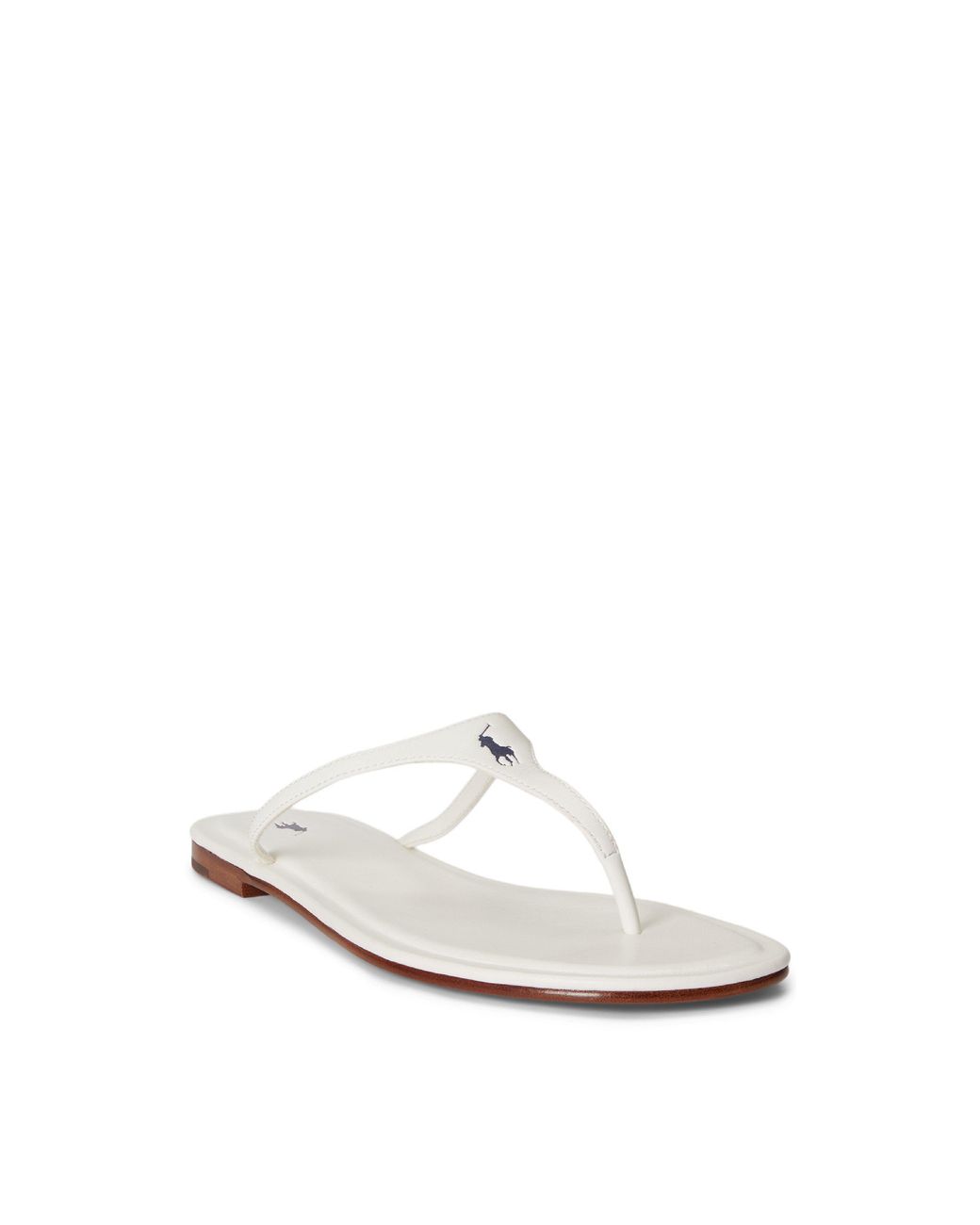 Polo Ralph Lauren White Solid Color Flip Flops