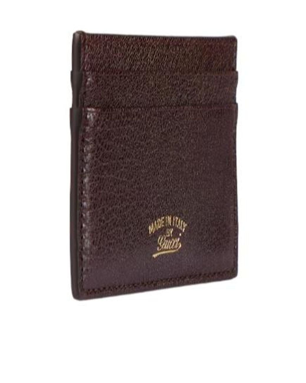 Gucci Brown Lira Card Case for men