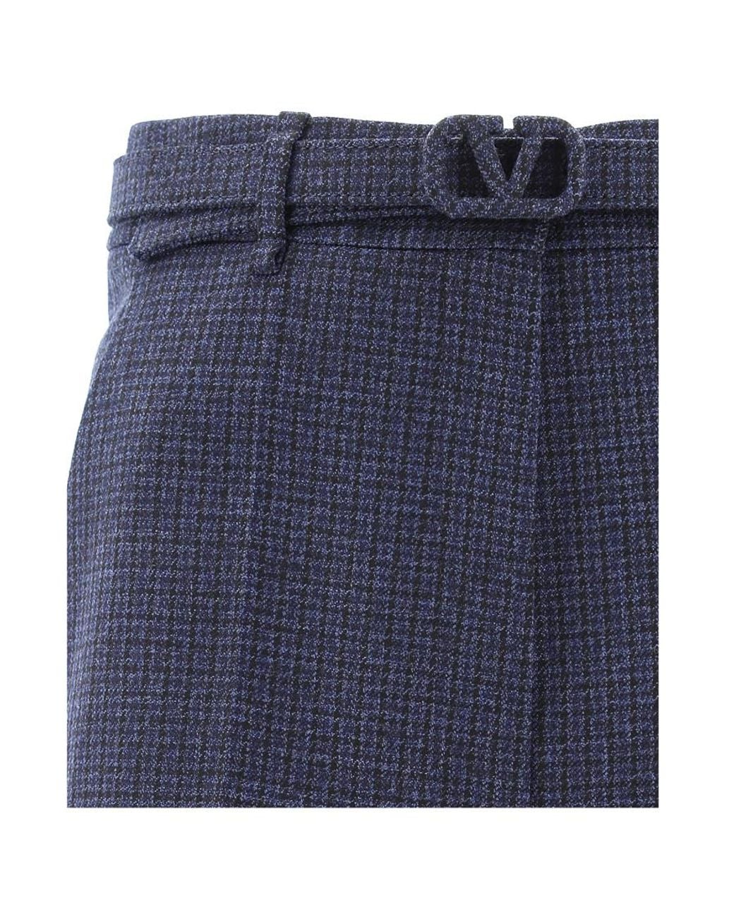 Valentino Blue Vlogo Straight-Leg Tailored Trousers