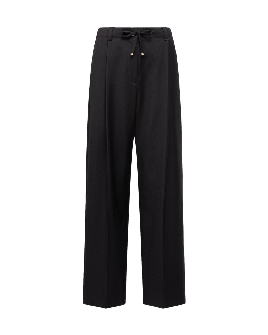 Moncler Black Wool Gabardine Tailored Trousers