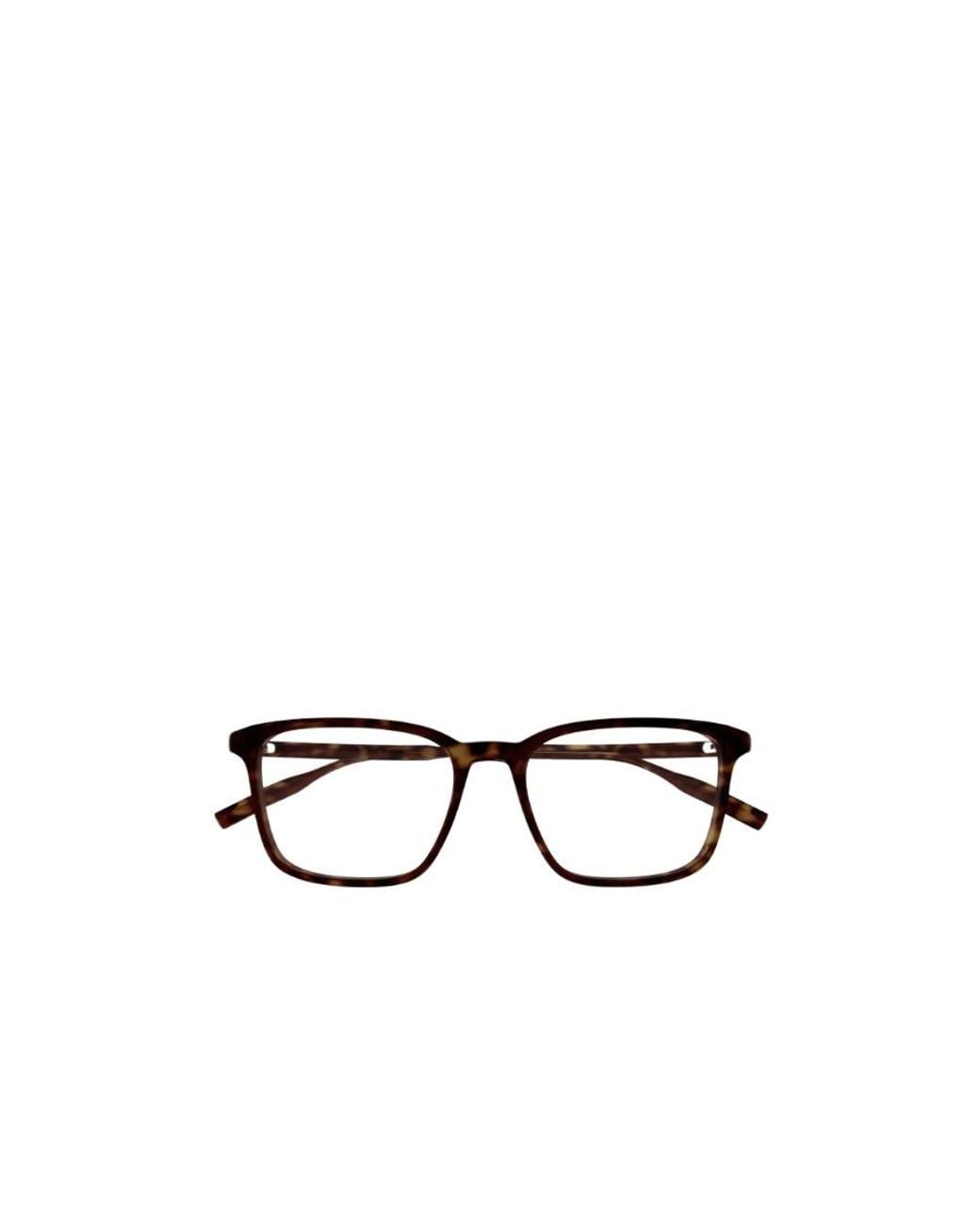 Montblanc White Eyewear Rectangular Frame Glasses for men