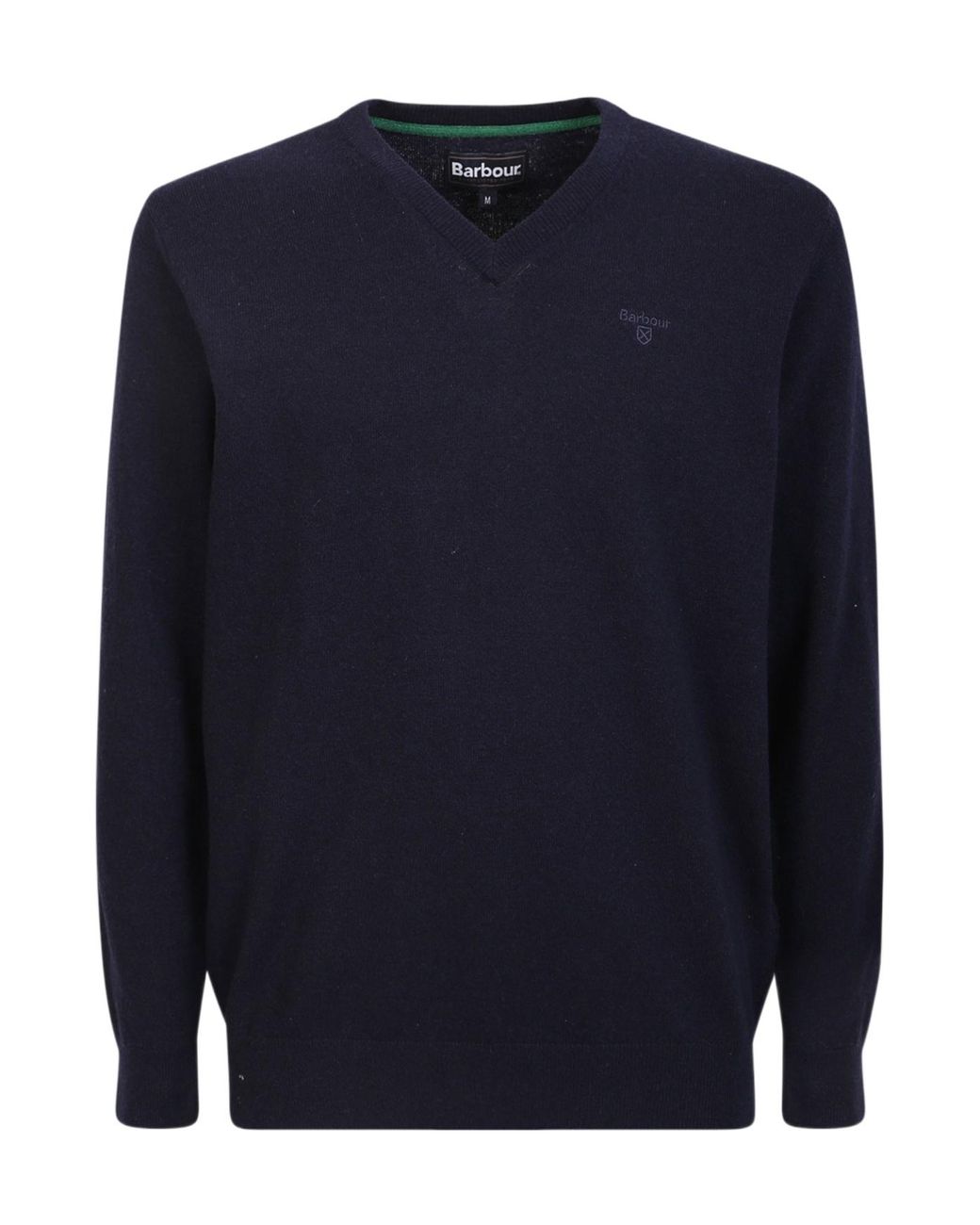 Barbour Blue V-Neck Knit Jumper for men