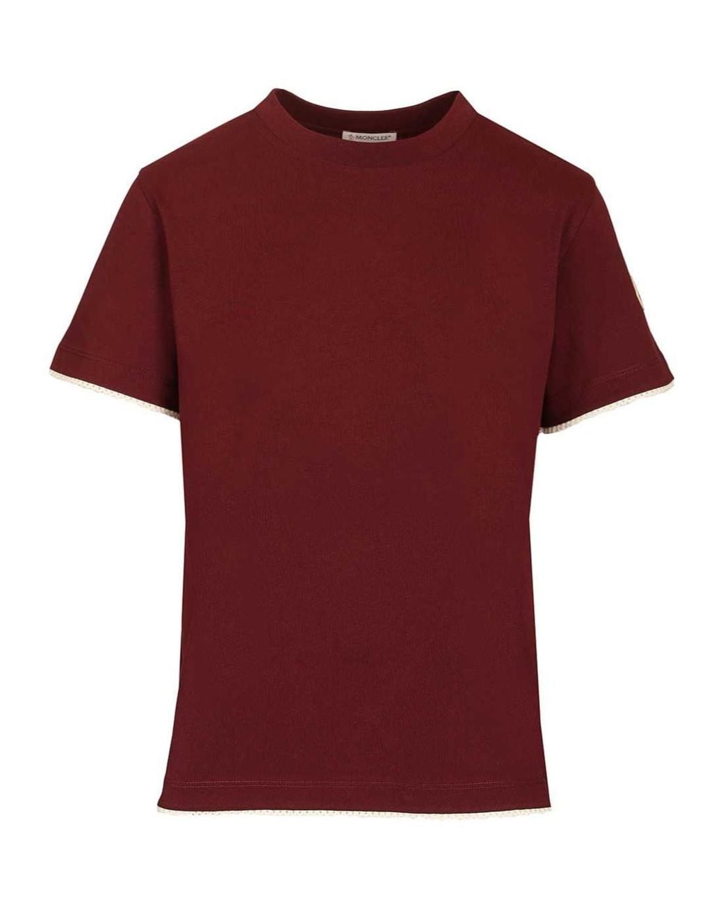 Moncler Red Logo Patch Crewneck T-Shirt
