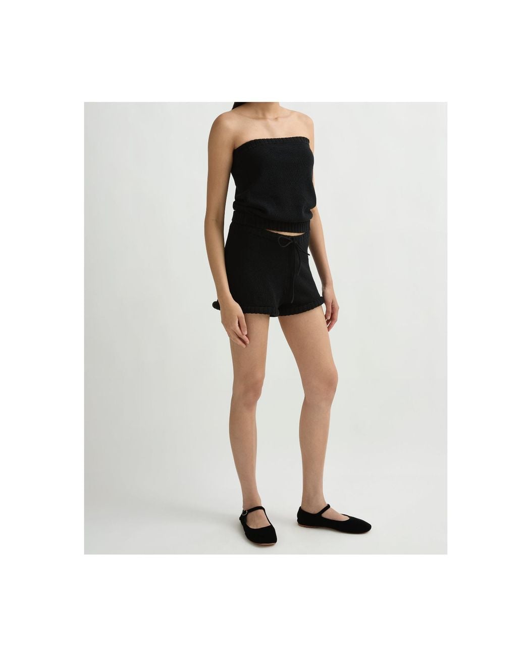 Posse Black Teo Knit Drawstring Shorts
