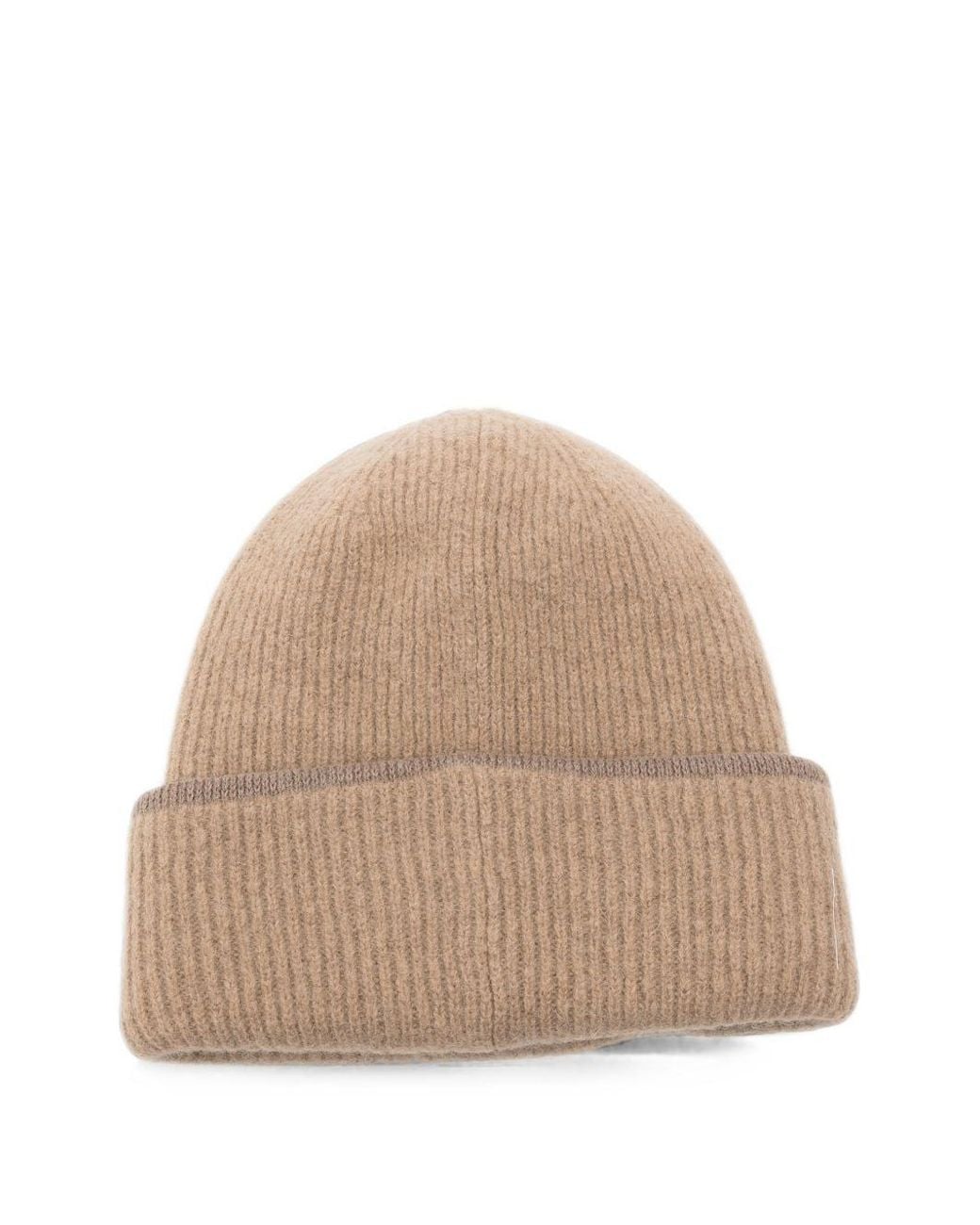 Jacquemus Natural Le Bonnet Gros-Grain Ribbed Beanie