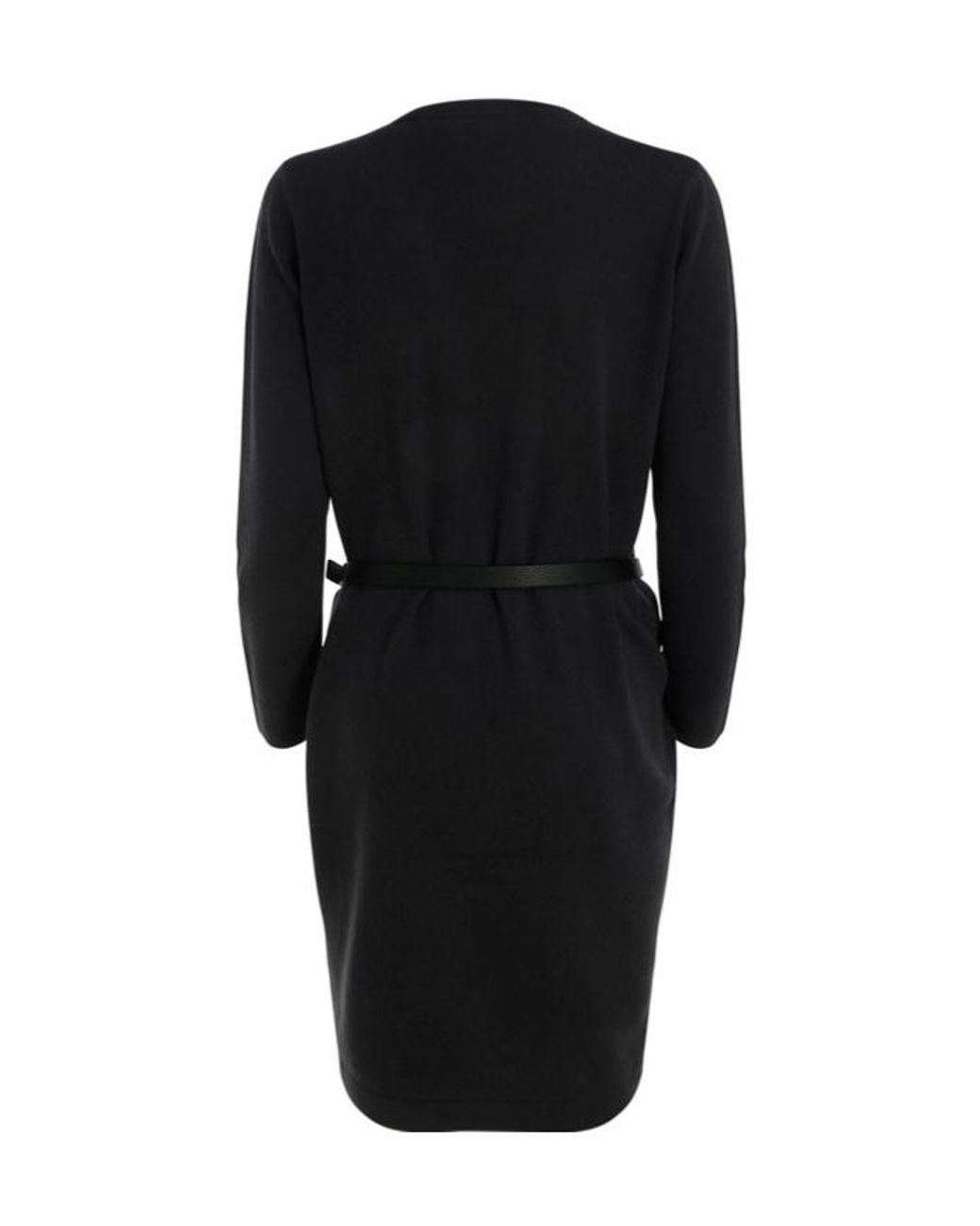 Fabiana Filippi Black Belted V-Neck Dress
