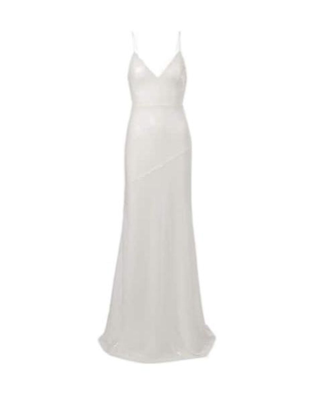 Alex Perry White Bridal Sequined Gown