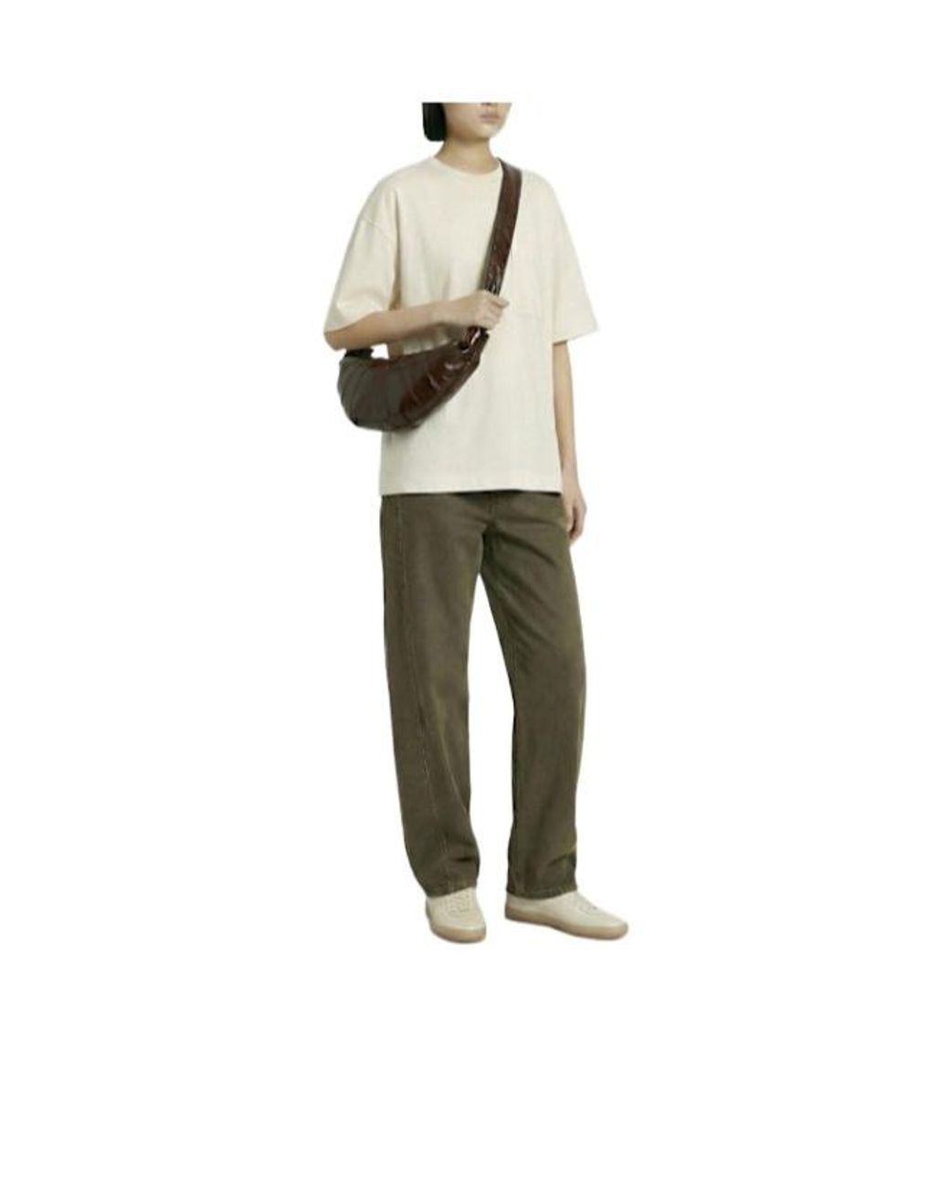 Lemaire Brown Longstrap Crescent Bag for men