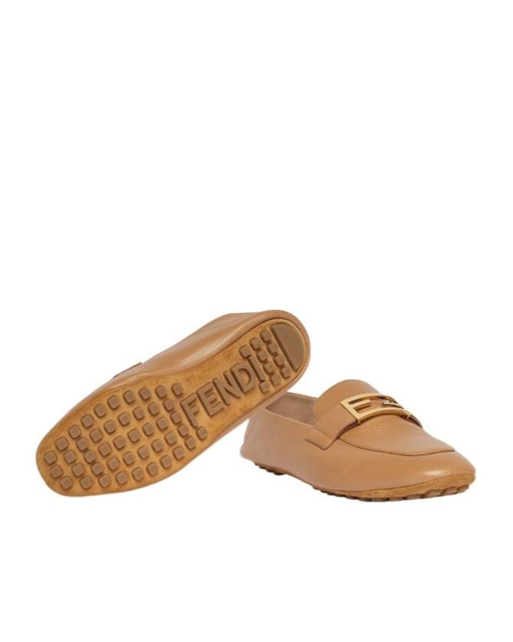 Fendi Brown Baguette Slip-On Loafers