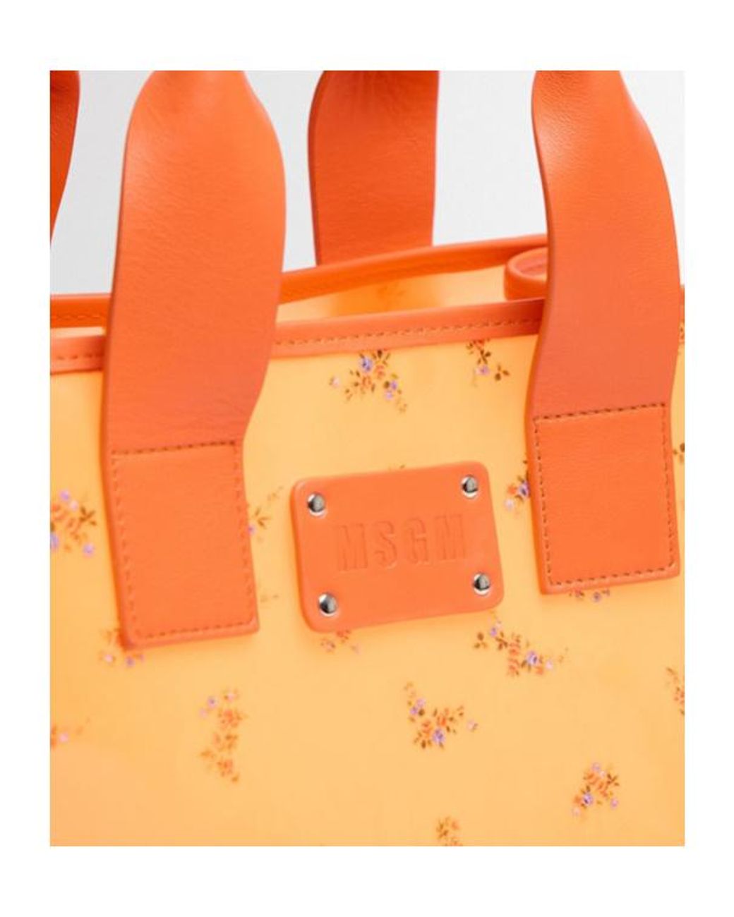 MSGM Orange Small Tote Bag