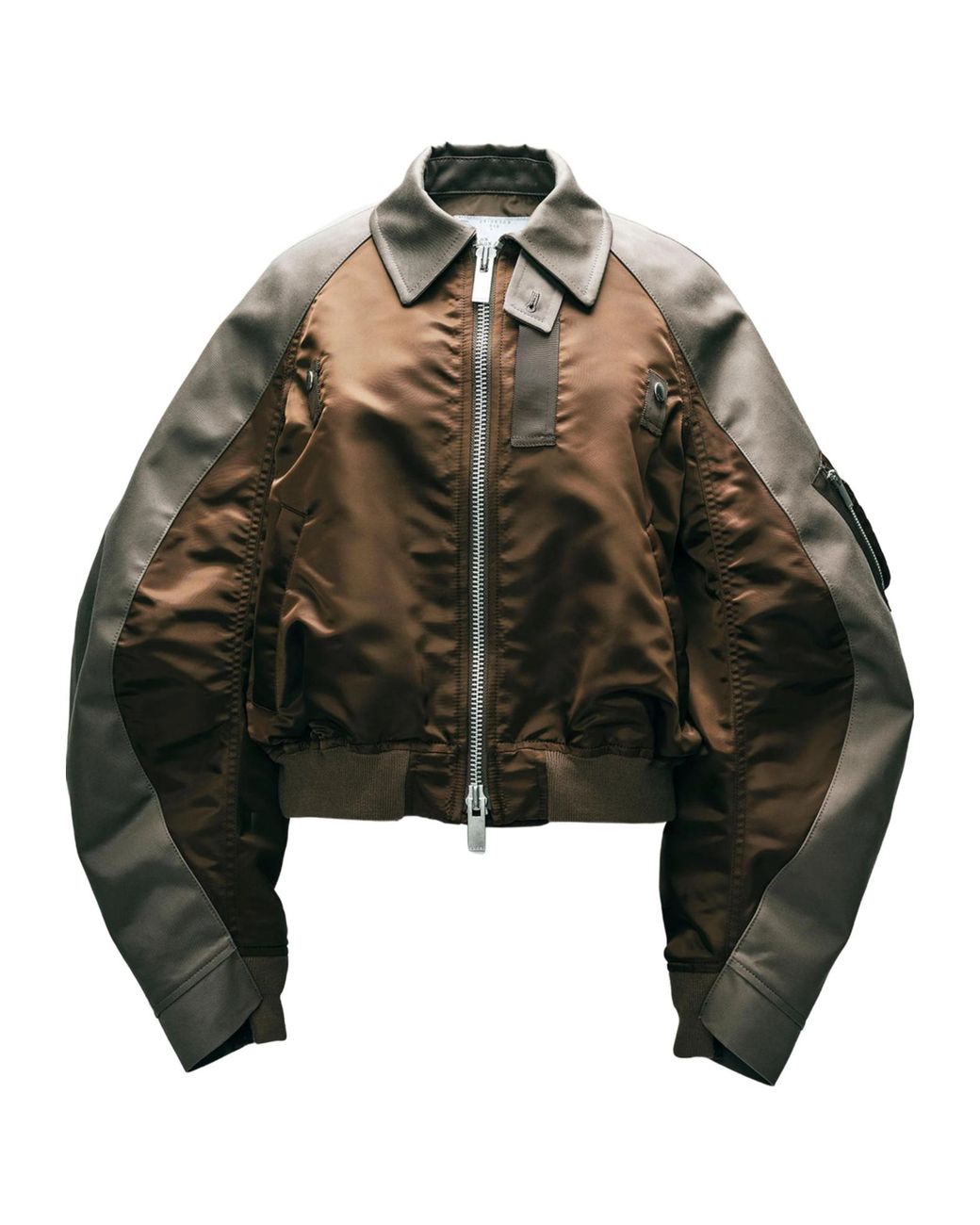 Sacai Black Twill Collared Zip-Up Blouson