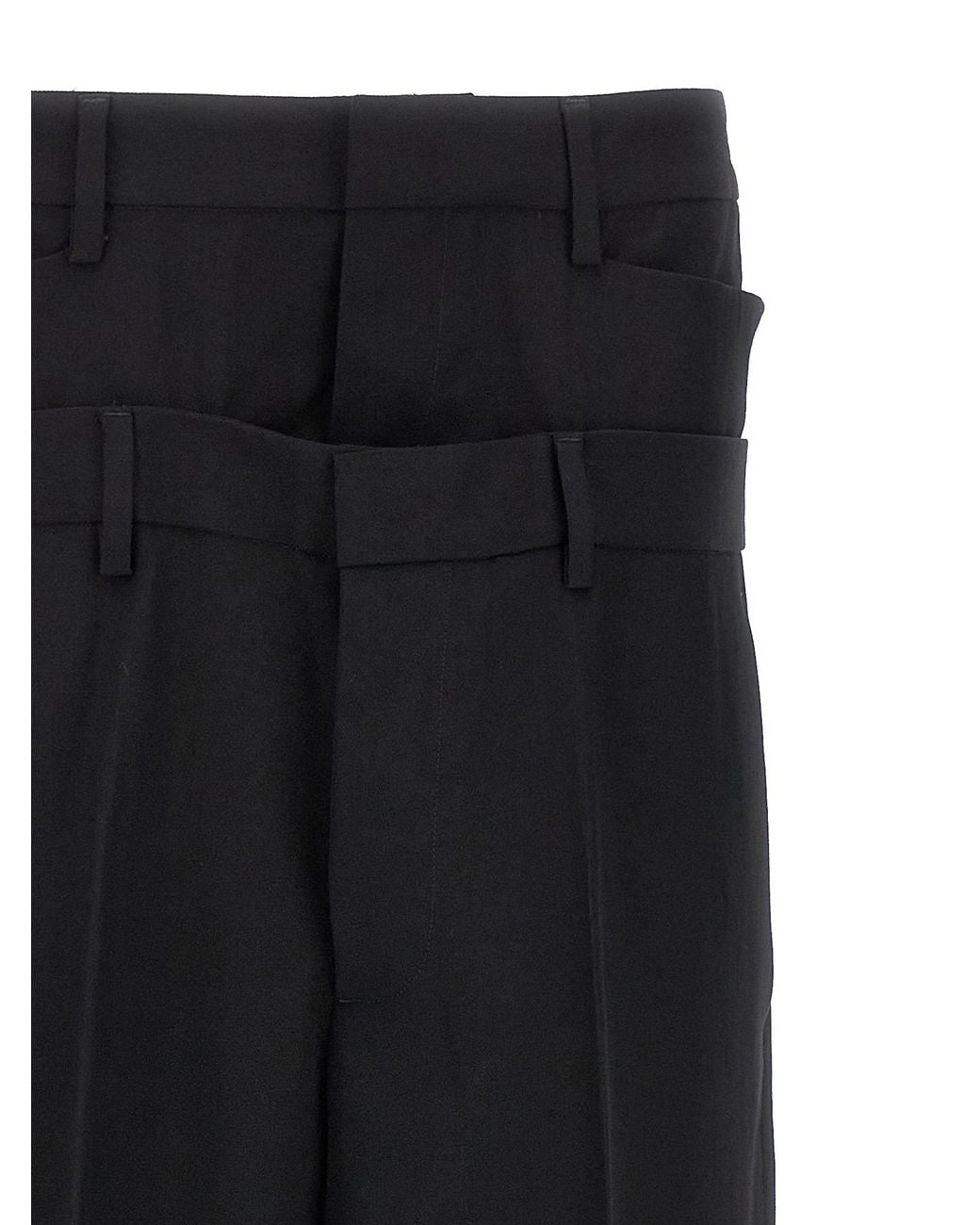 DSquared² Black Logo Detailed Wide-Leg Trousers