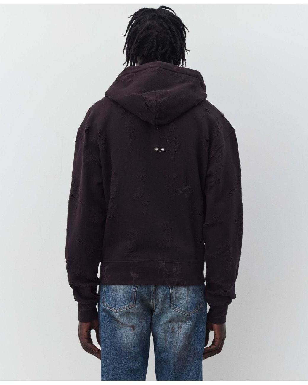 Our Legacy Blue Rascal Distressed-Effect Hoodie for men