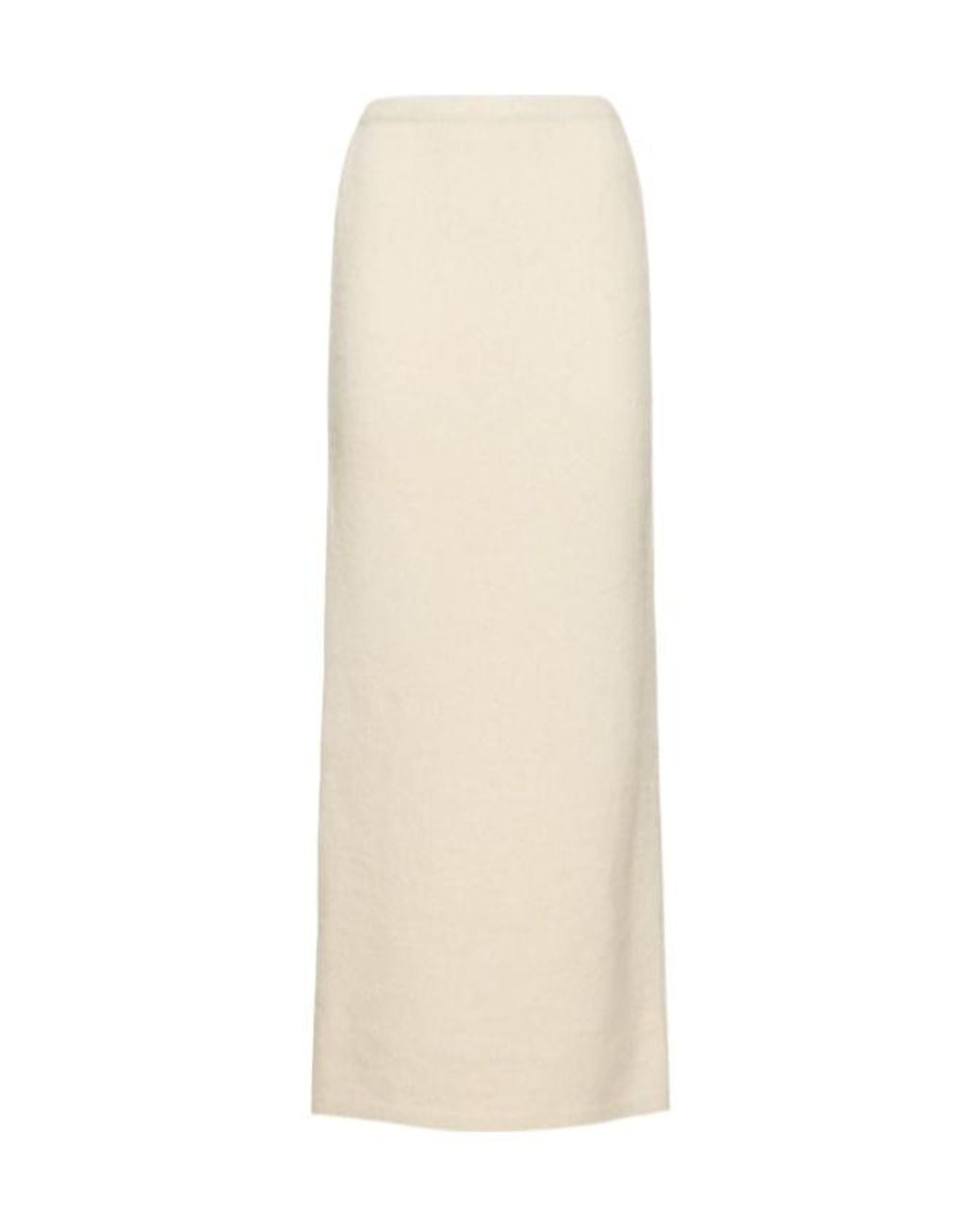 Magda Butrym White Elasticwaist Midi Skirt