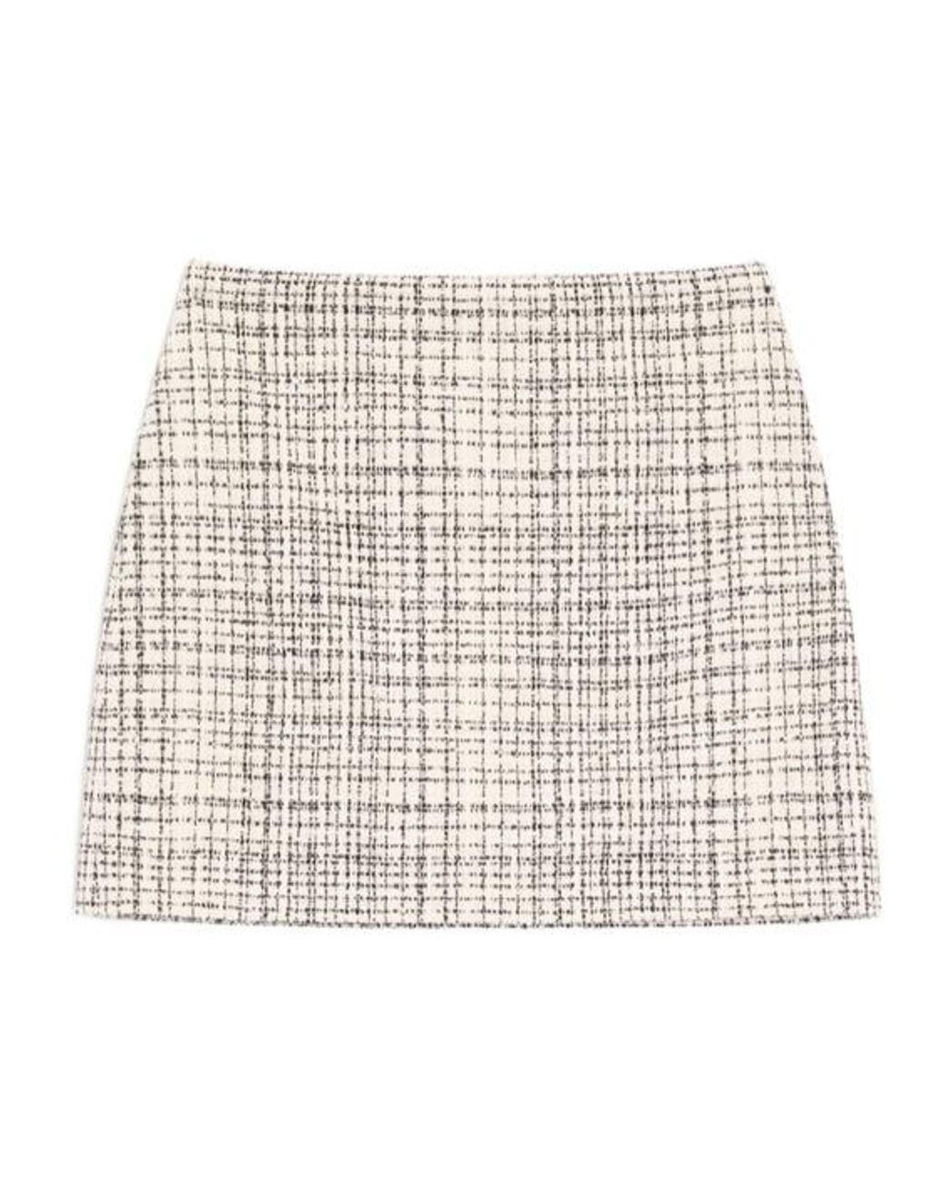 Valentino Natural Square Tweed Mini Skirt