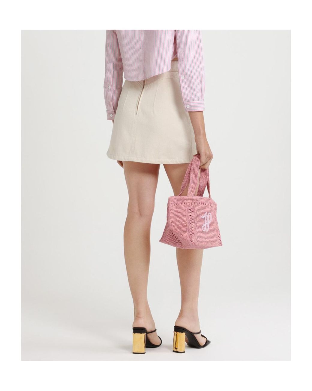 Patou Natural A-Line Denim Mini Skirt