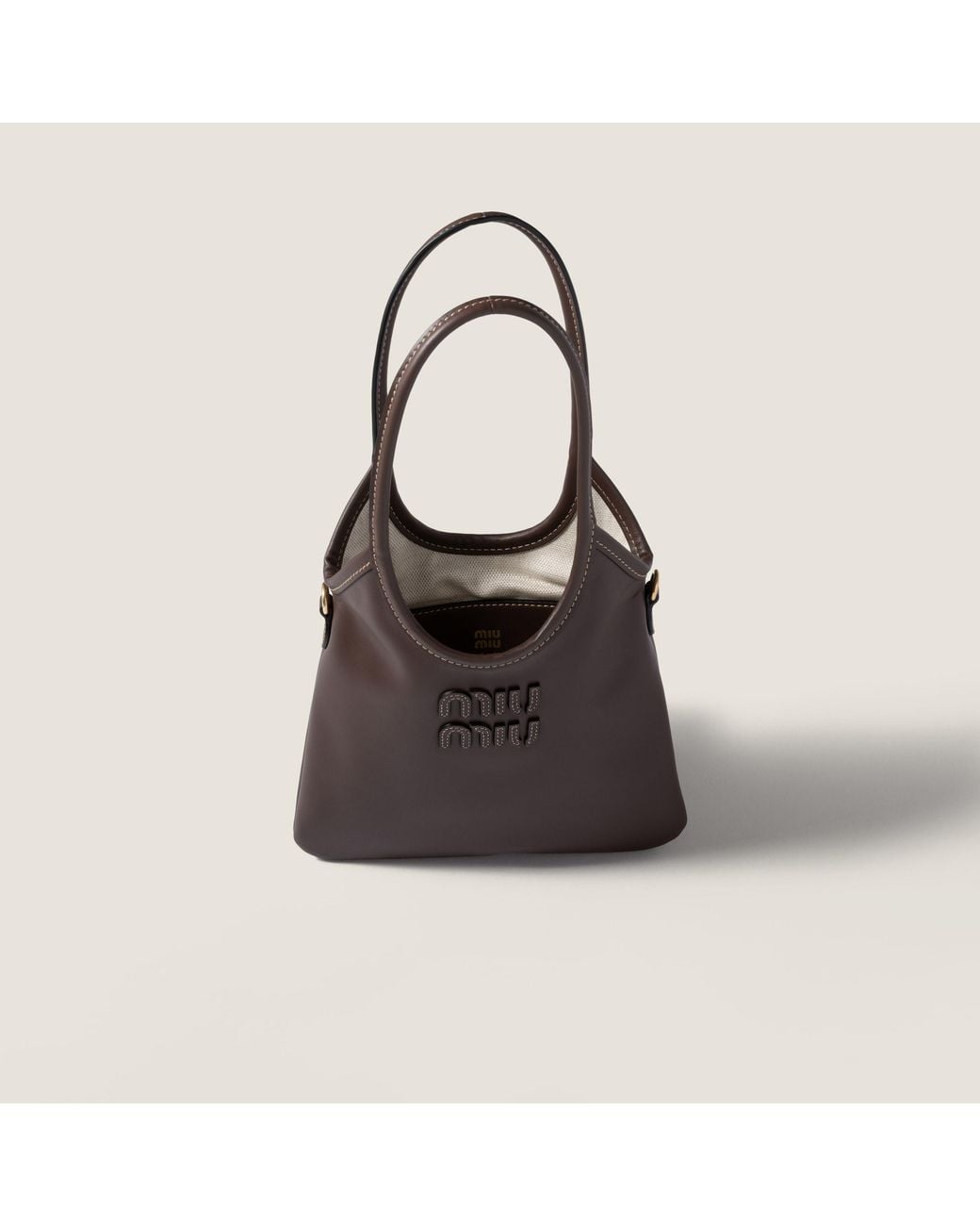 Miu Miu Brown Ivy Leather Handbag