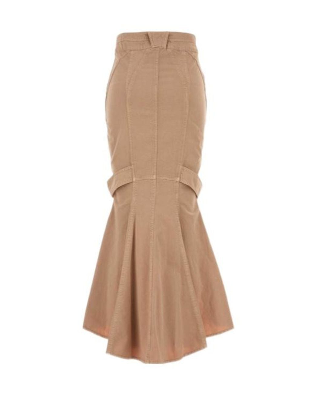 Blumarine Natural Canvas Panelled Long Skirt