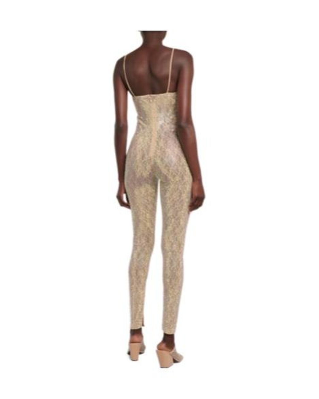 Stella McCartney Natural Embellished Lace Jumpsuit