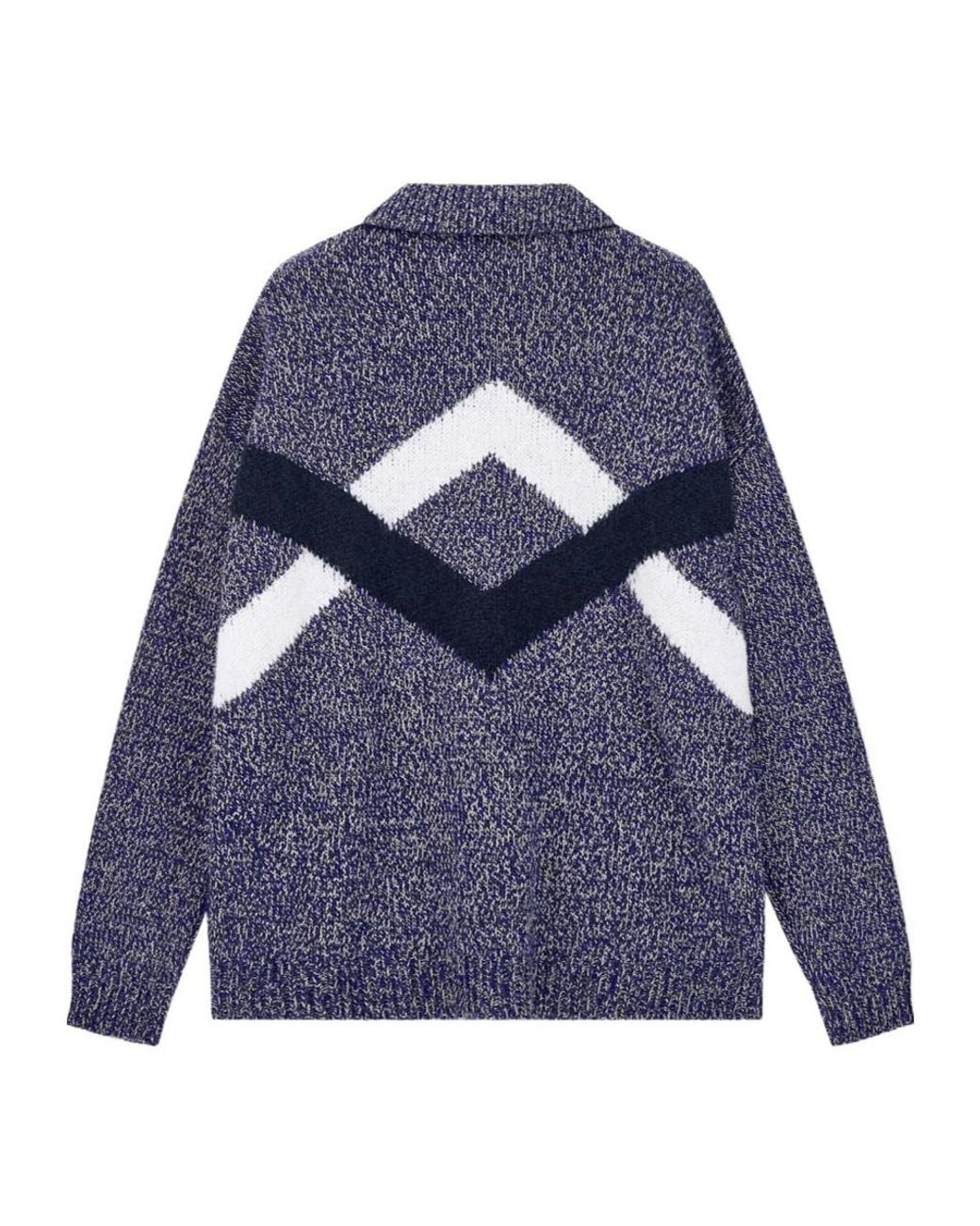 Giorgio Armani Blue Chevron Knit Sweater for men