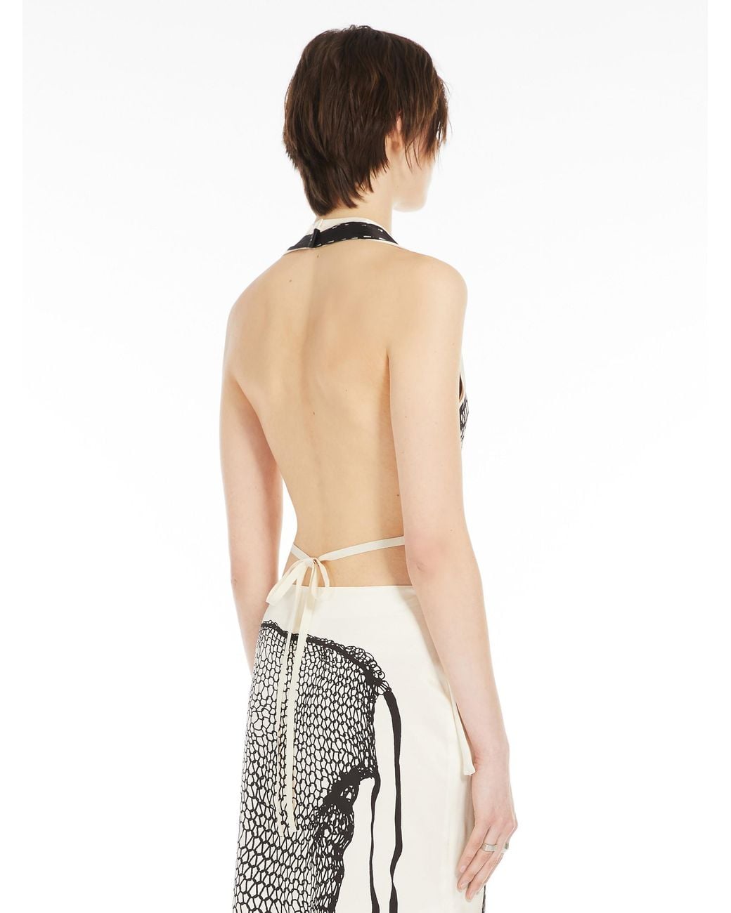 Sportmax White Lightweight Satin Top