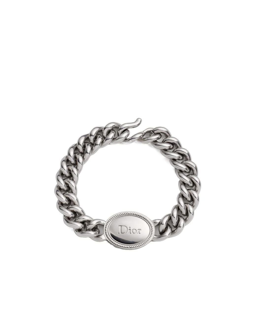 Dior White Médaillon Chain Link Bracelet for men