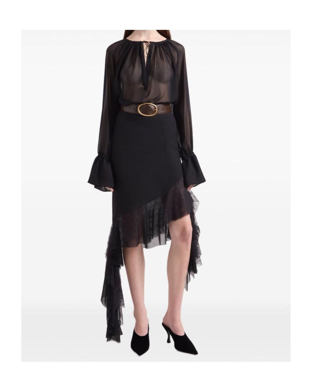 Nina Ricci Black Sheer Blouse