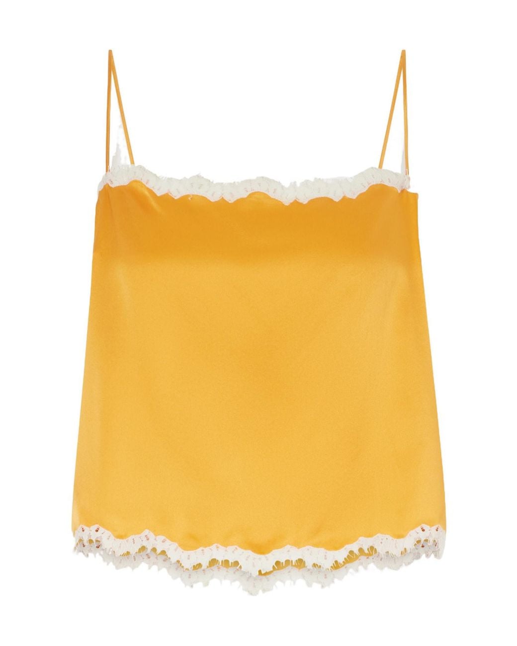 Doen Yellow Loure Lace-Trim Top