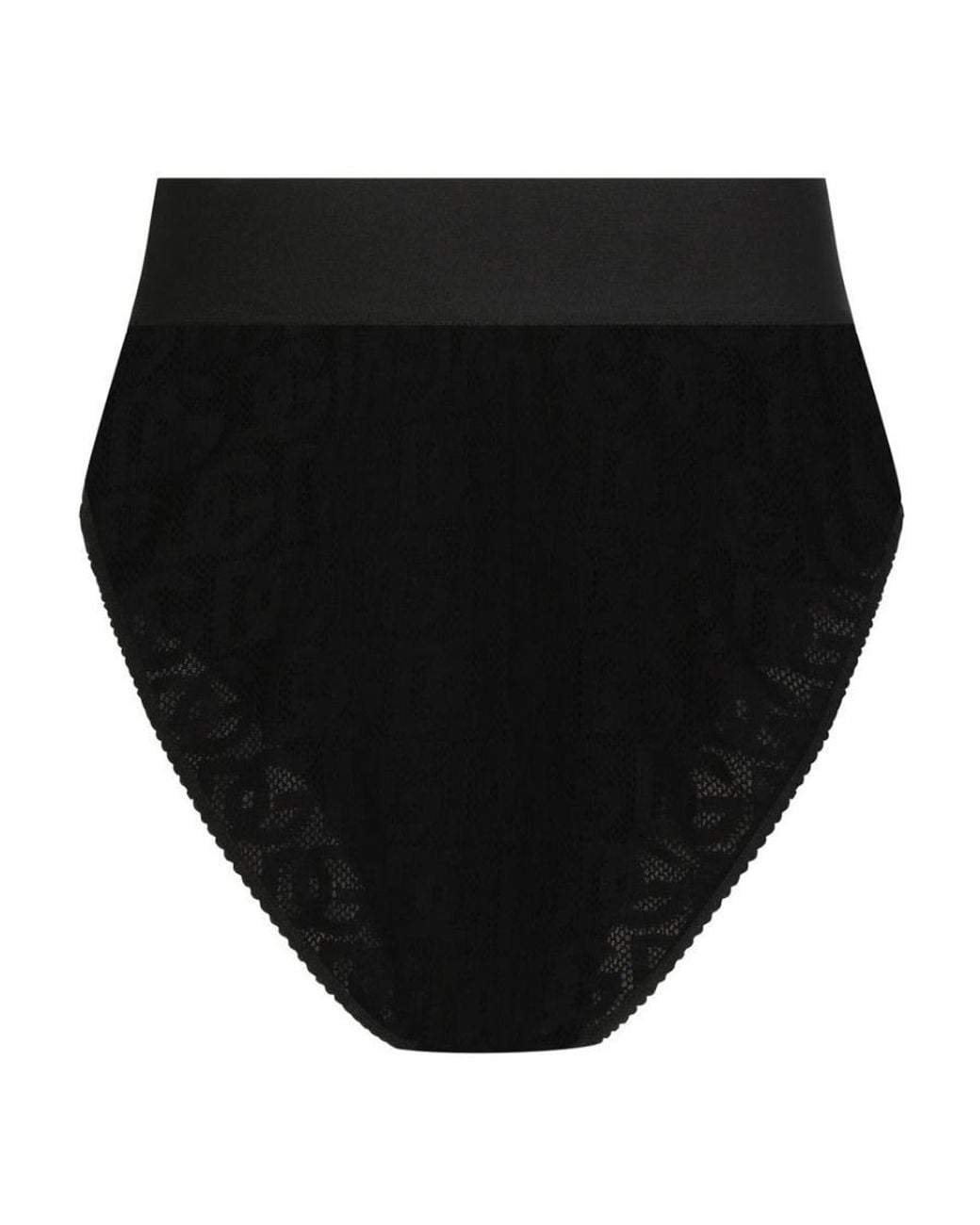 Dolce & Gabbana Black High Waist Logo Waistband Briefs