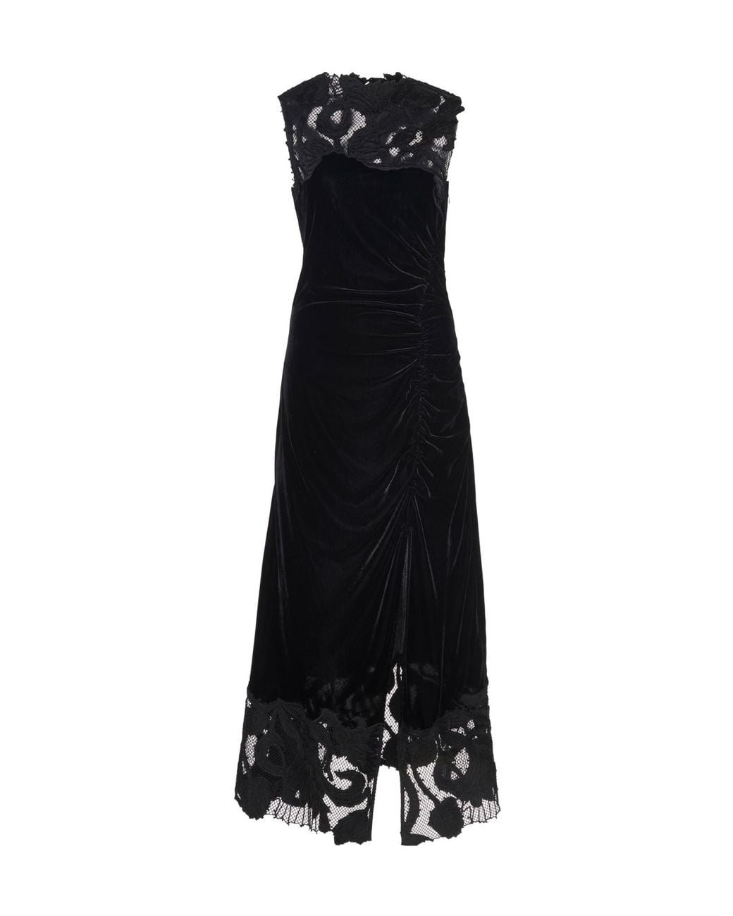 Ulla Johnson Black Rosaria Embroidered Ruched Dress