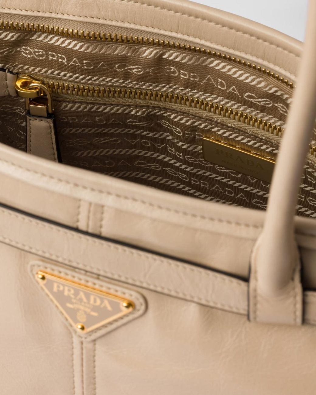 Prada Natural Bonnie Extra-Large Leather Handbag
