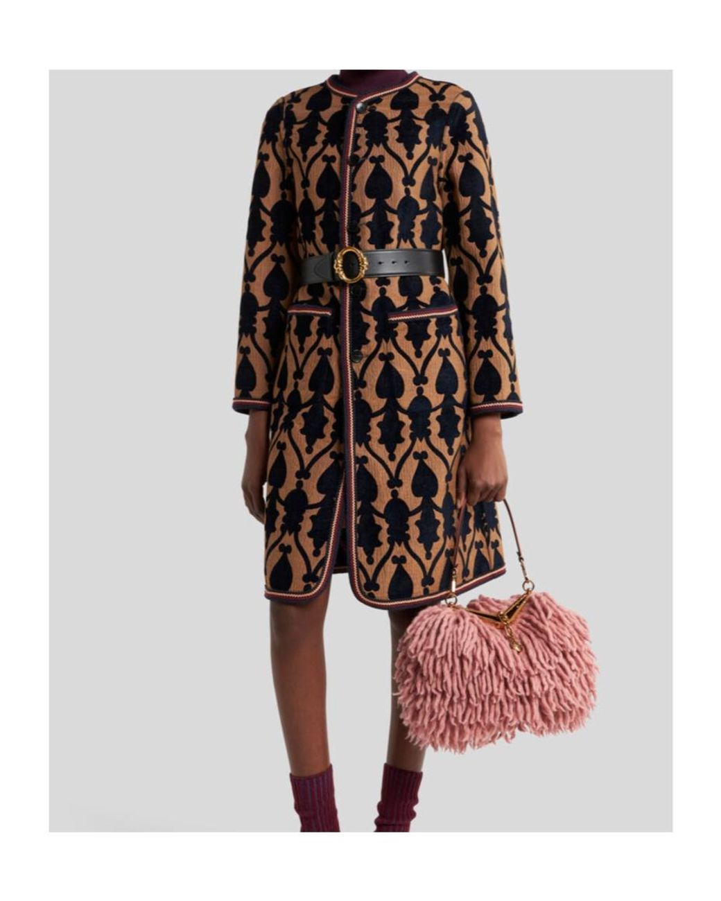 Etro Multicolor Patterned Long Coat