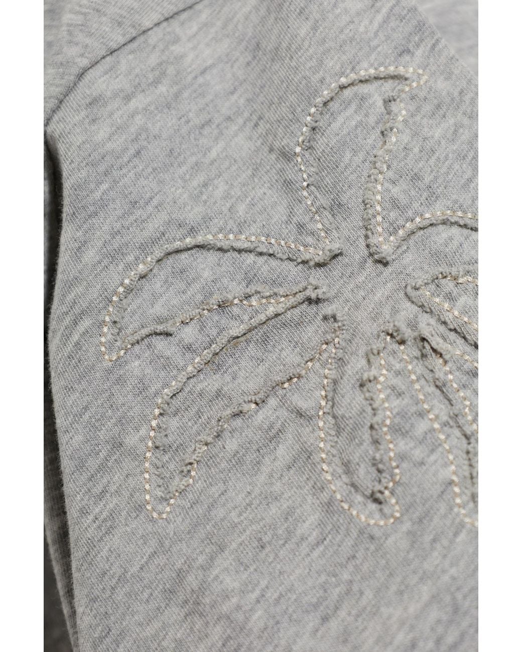Palm Angels Gray Short-Sleeved T-Shirt
