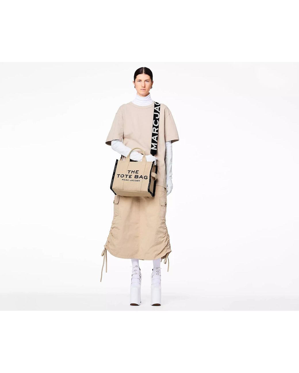 Marc Jacobs White The Logo Webbing Strap