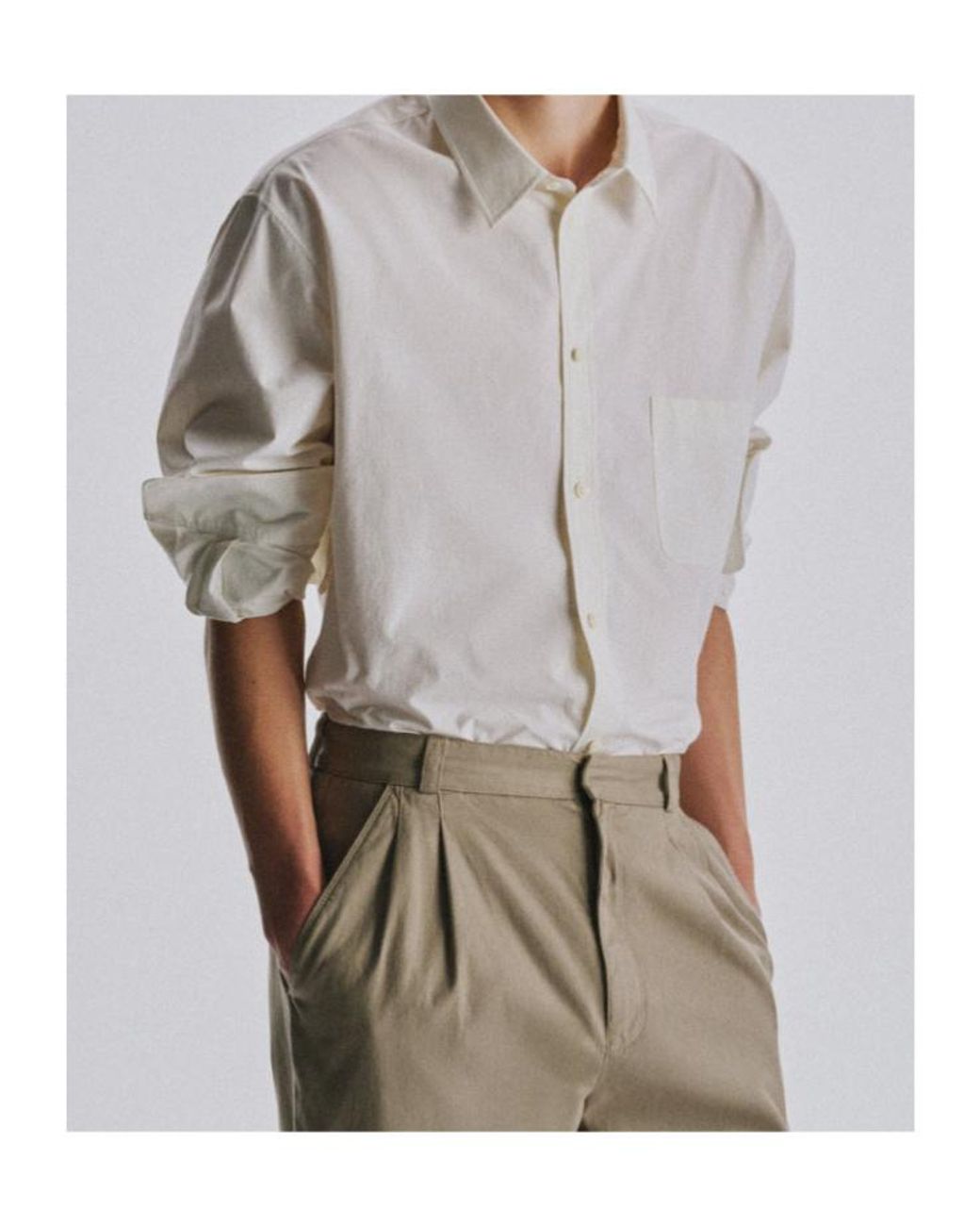 The Row White Perlo Chest-Pocket Long-Sleeve Shirt for men