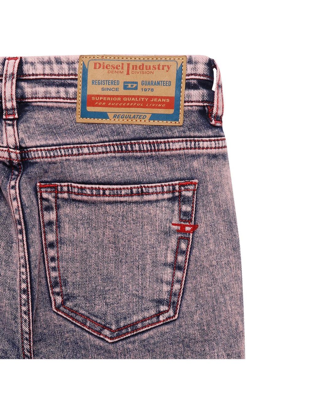 DIESEL Red D-Duc Quilted Stirrup Skinny Jeans