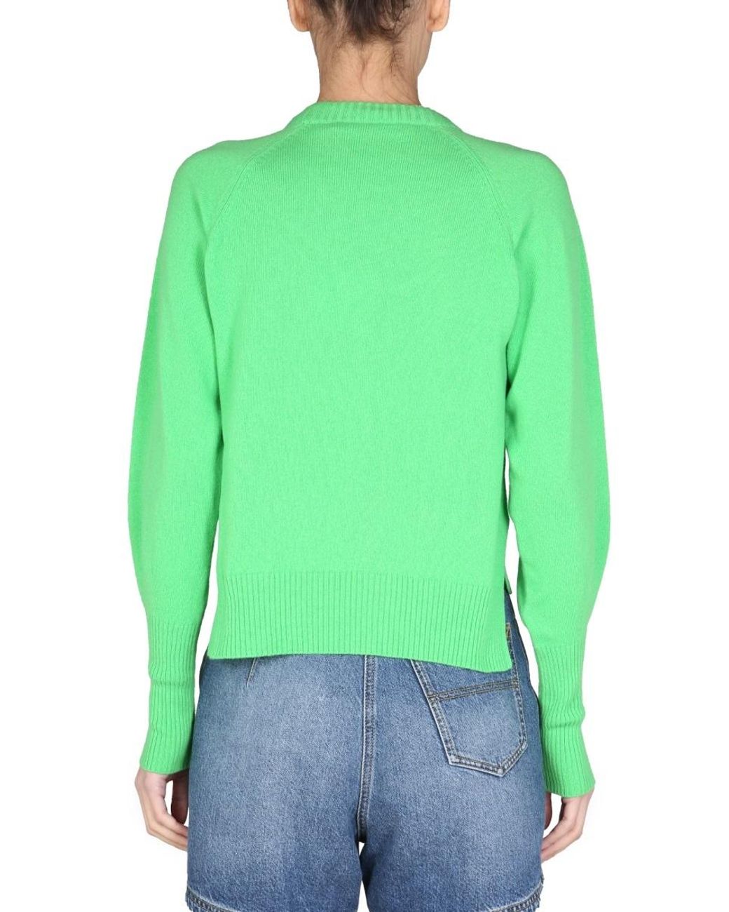 Philosophy Di Lorenzo Serafini Green Intarsia-Knit Logo Jumper