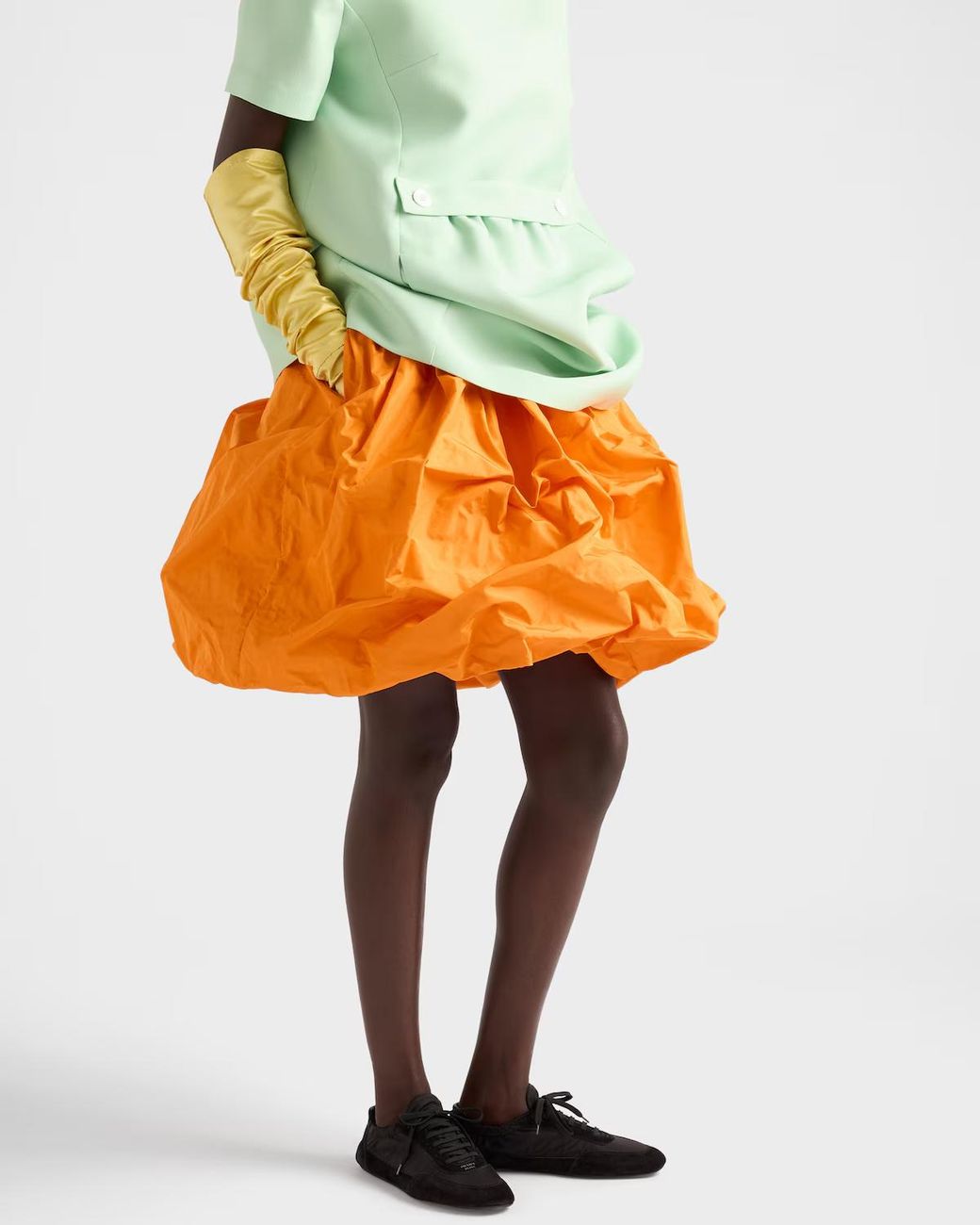 Prada Orange Technical Taffeta Skirt