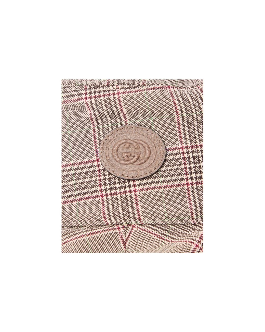 Gucci Gray Plaid Wide-Brim Bucket Hat