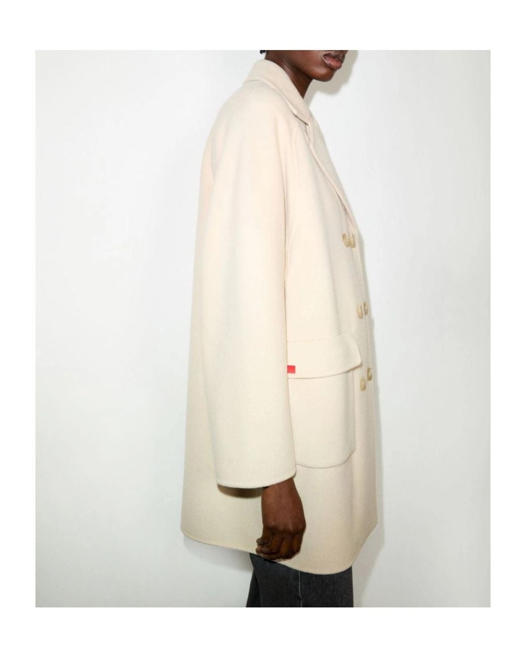 MAX&Co. White Double-Layered Wool Coat