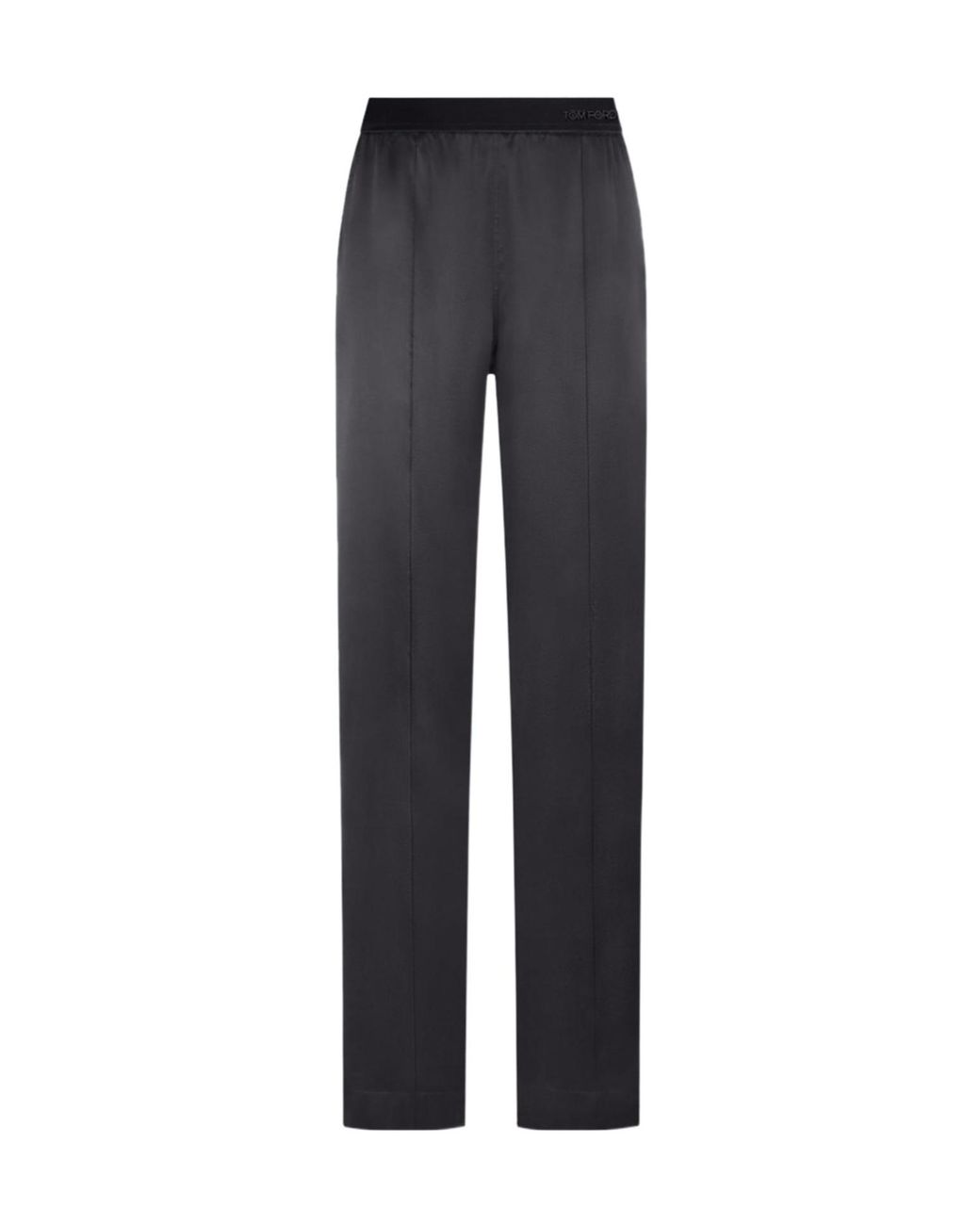 Tom Ford Blue Stretch Satin Wide-Leg Pants