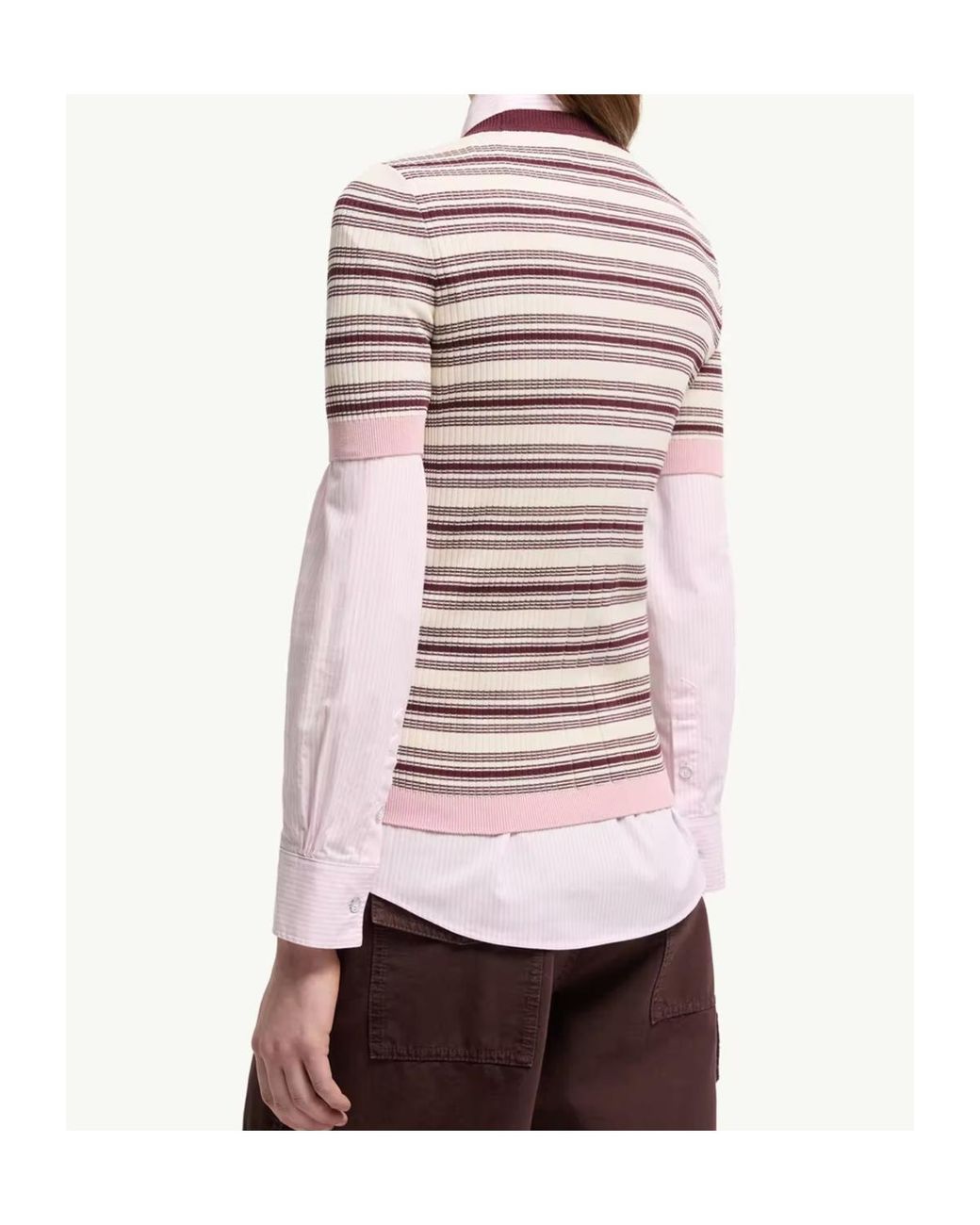 Moncler White Striped Knitted T-Shirt