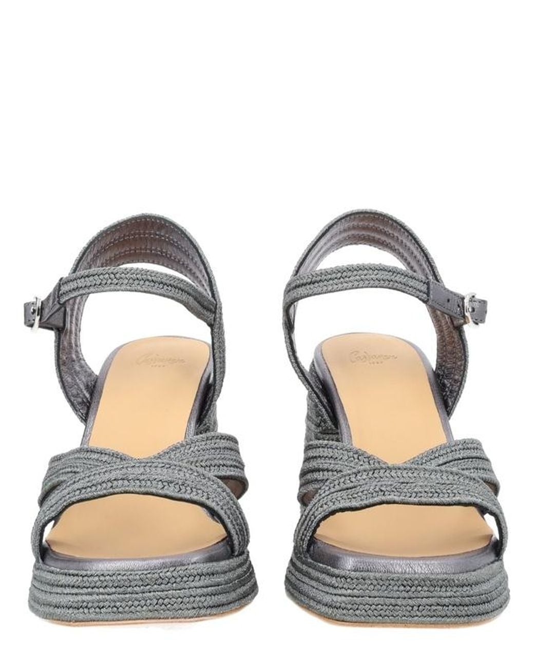 Castaner Gray Chunky High-Heeled Sandals