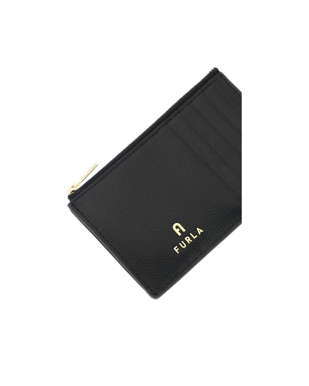 Furla Black Logo Plaque Zipped Cardholder