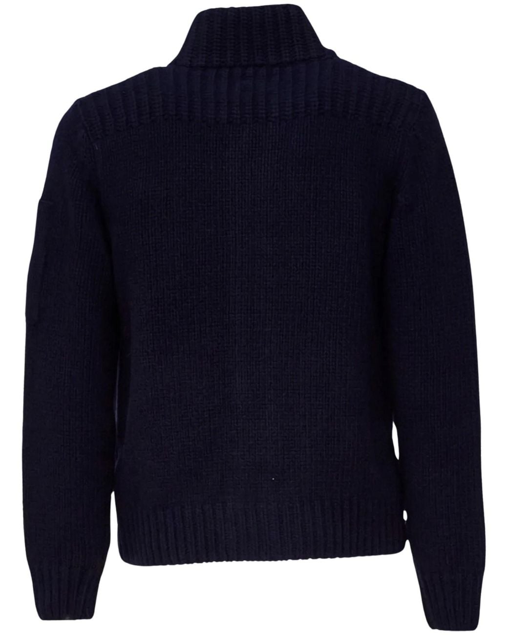 C P Company Blue Lens Pocket Button Cardigan for men