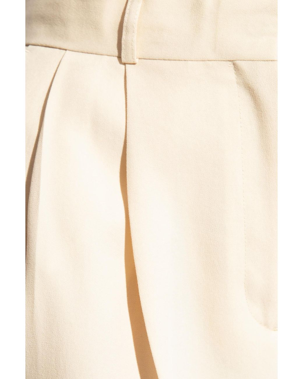 Totême White Totême Pleated Straight-Leg Pants