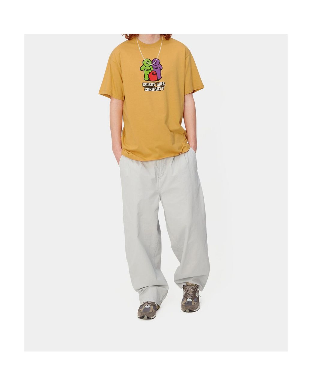 Carhartt Yellow Gummy-Print Cotton T-Shirt for men