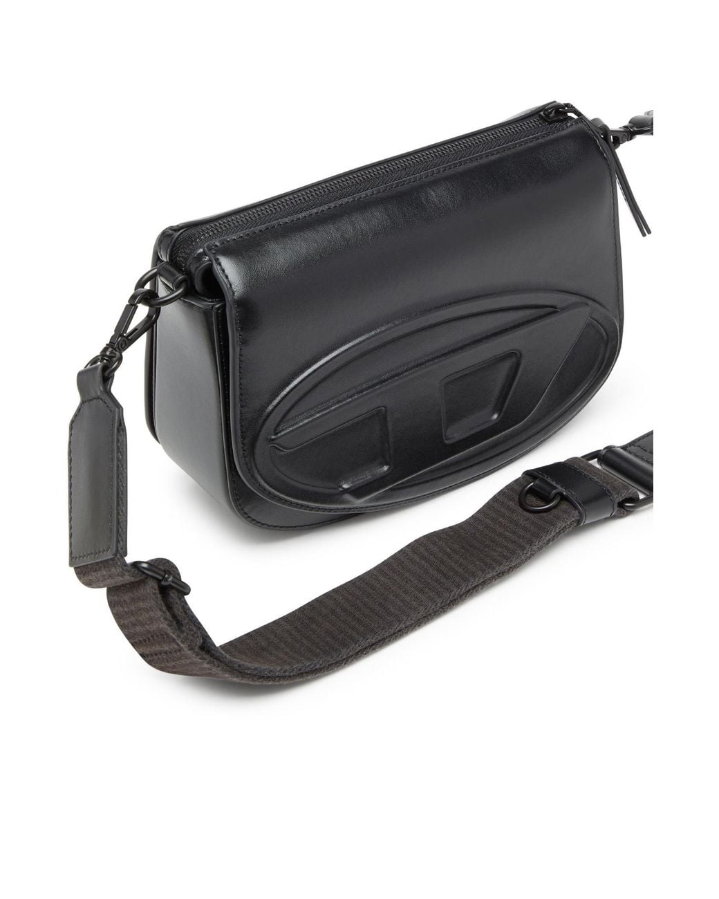 DIESEL Black 1Dg Logo Embossed Camera Bag for men