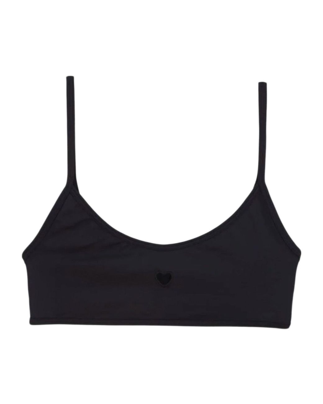 Baserange Black Spaghetti Strap Bikini Top